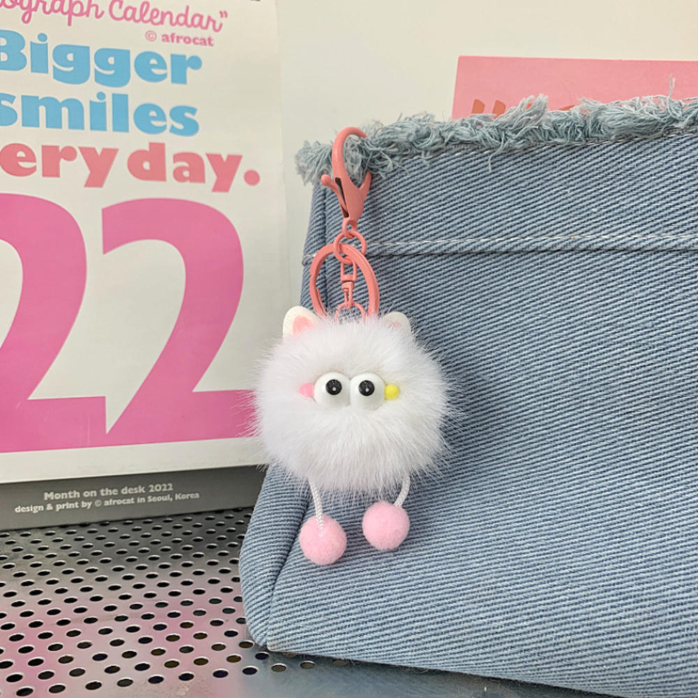 Multicolor Sheep Keychain Ring Plush Alpaca Dolls Key Chain Charm Cute Ring On Bag Car Key Pendant Women Jewelry Accessories