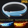 2 Stücke 12 V Led-führungsstreifen Scheinwerfer für Auto Tagfahrlicht Blinker Birne DRL Sequentielle Switch Led-streifen 30 cm
