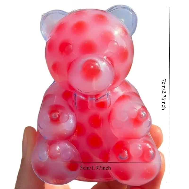 Squishy Little Bear Squeeze Pimples Fidget Toy Wet Soft Cute Animal Decompression Toy Squishy Balls Fidget Toys For Kids Adult