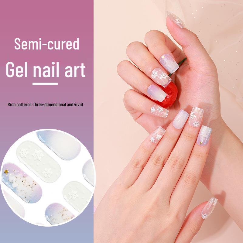 

Trending UV Gel Nail Stickers: 3D Hot Stamping, Semi-Cured Light Therapy Design