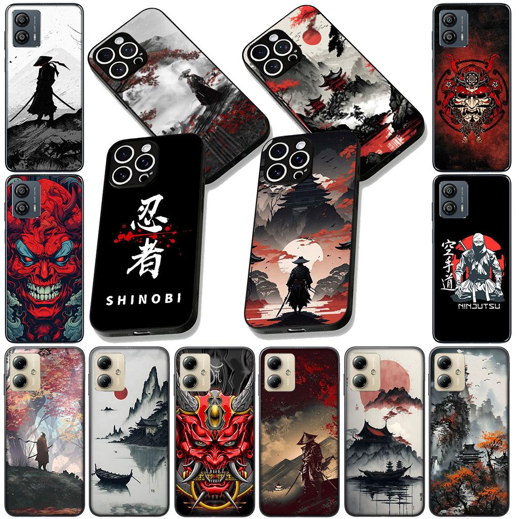 Japan Samurai Skeleton Skull Chinese Style Phone Cover for Xiaomi Redmi Note 12 11 10 Pro 10A 10C 12C 14C A4 Note12 5G Soft Case