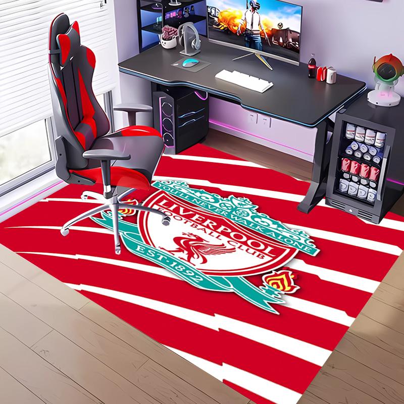 1pc Liverpool FC logo Entrance Mat, Non-Slip Mat Area Rug,Room Decor, Outdoor Decor, Kitchen Rug,Doormat - Machine Washable, Easy to Clean