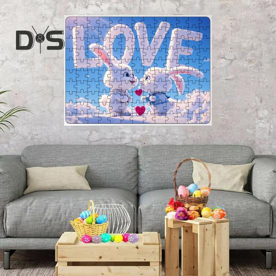 130ks/sada Pár Skládačka Králík Valentýn LÁSKA Zajíček logická hra Děti Dospělí Vzdělávací papírové puzzle Hračka Domácí dekorace