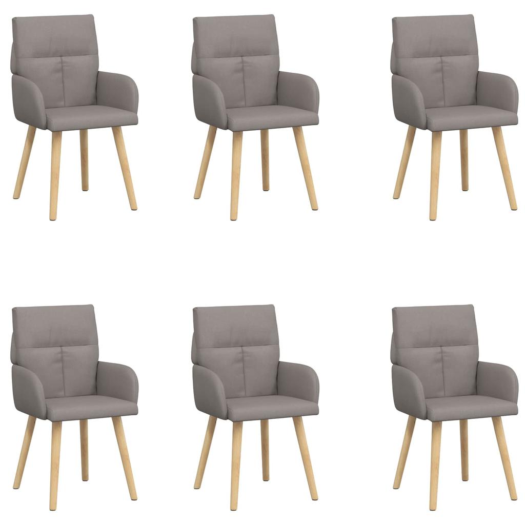 Dining Chairs 6 Pcs Fabric Taupe 60 X 56 X 96 Cm