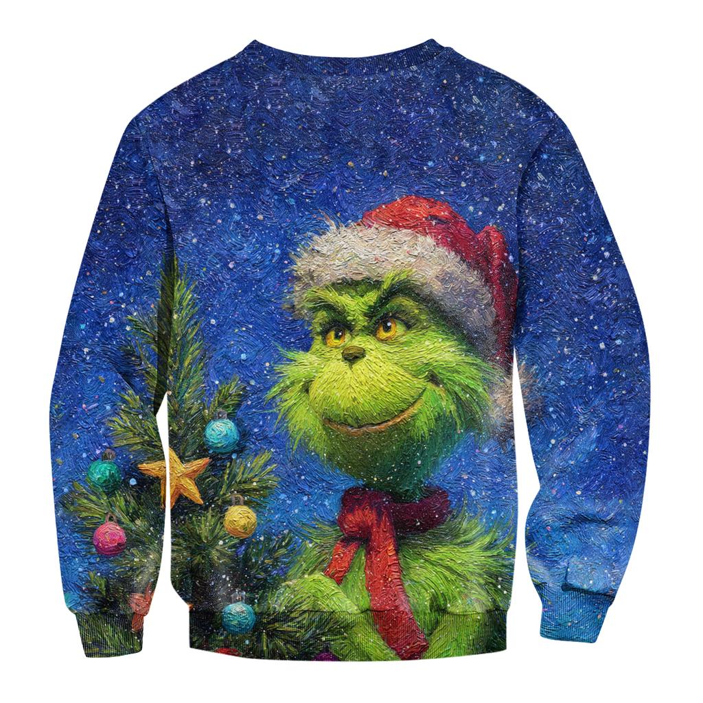 Men's Casual Fashion Printed Round Neck Pullover Sweatshirt