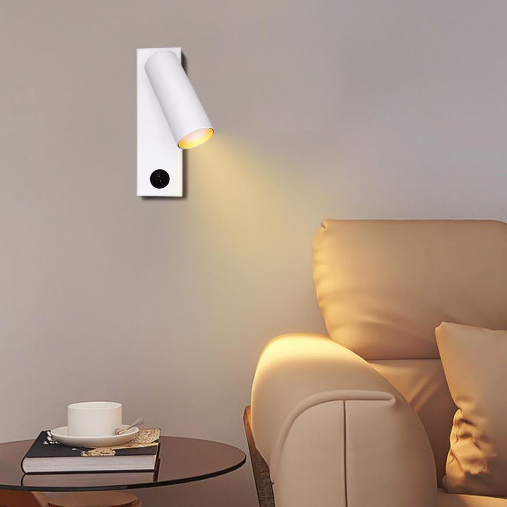 Modern 3W LED Bedside Lamp Rotatable Design Indoor Hotel Reading Light for Bedroom Living Room Home Decorative Wall Light IP44