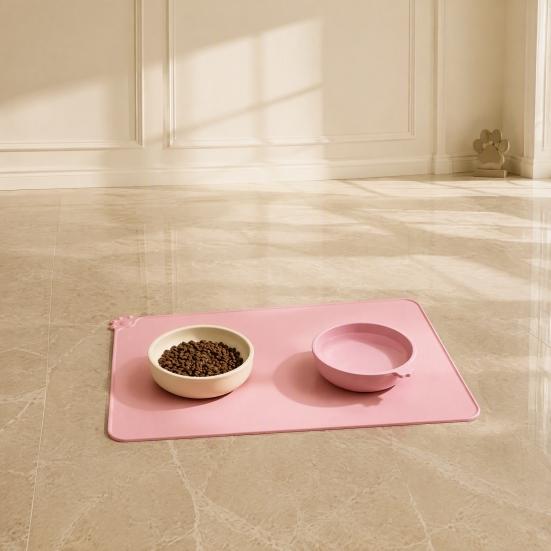 Waterproof Floor Protector for Pets Food Grade Silicone Pet Feeding Mat, Anti-Slip Dog Cat Bowl Small Mat Insulation Pad Puppy Kitten Easy Clean