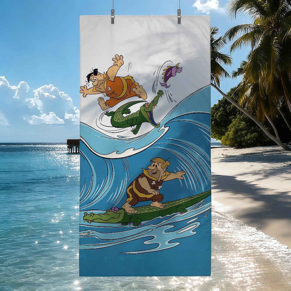 Cartoon The F-Flintstones Towel Drying Bath Towel Applicable To Light Swimming Camping Yoga Beach Out