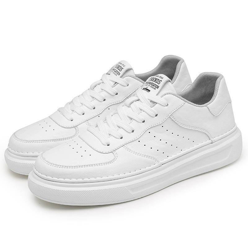 Putian Men's Shoes Spring 2025 Breathable Men's and Women's White Shoes Men's Leather Sports Air Force Board Shoes Ins Light Break