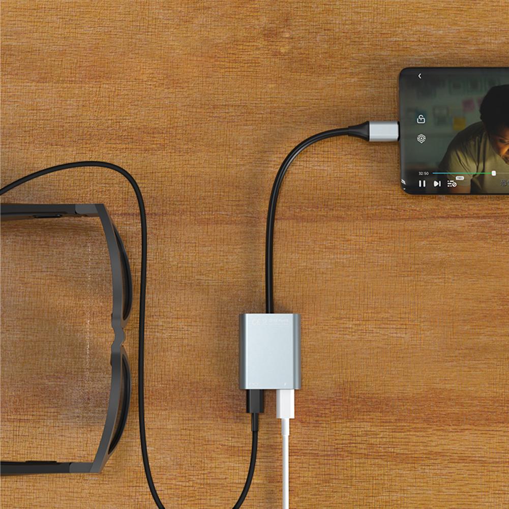 

2 in 1 USB-C HUB PD100W&Data Transfer USB C Docking Station 10Gbps Multiport Adapter for AR Glasses Phone Tablet Laptop PC