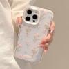 Sweet Pink Jade Gold for IPhone 15 for Apple 16 Promax Phone Case for 14 Small Fresh Flowers 13 Transparent 17