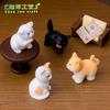 5PC Micro Landscape Creative Cute Orange Cat Kitten Doll Mini Desktop Ornament