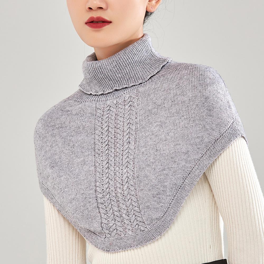Winter Warm Knitted Fake Collar Detachable Turtleneck for Women False Collar Windproof Warm Shawl Scarf Neck Guard Collar