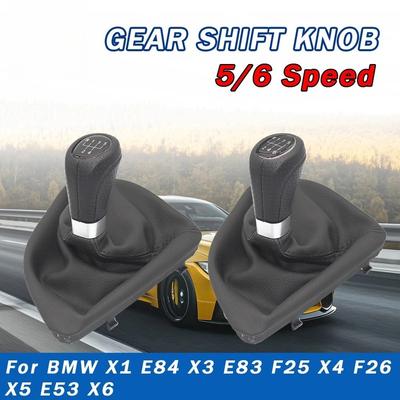 5/6 Speed Manual Transmission Leather Gaiter Boot Cover Car Gear Shift Knob For BMW 1 Series E81 E82 E87 E88 2003-2013 Interior