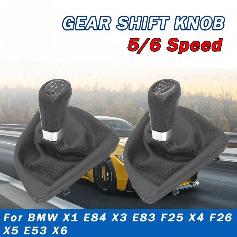 5/6 Speed Manual Transmission Leather Gaiter Boot Cover Car Gear Shift Knob For BMW 1 Series E81 E82 E87 E88 2003-2013 Interior
