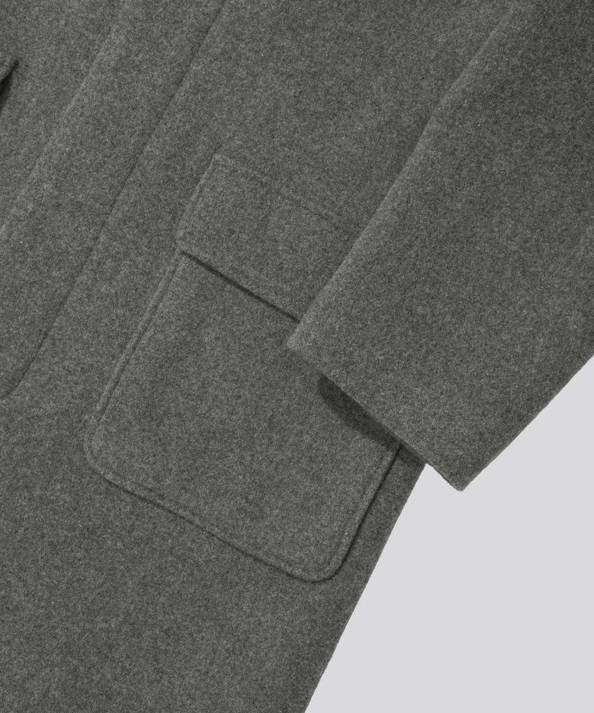 KIIMUIR [Drape Wool] Cashmere Blend Semi-Overfit Balmacaan Coat_Grey