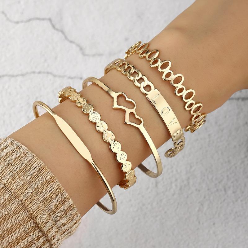 Jewelry, Rhombus Twist Glossy Bracelet Set, Irregular Punk Bracelet Set