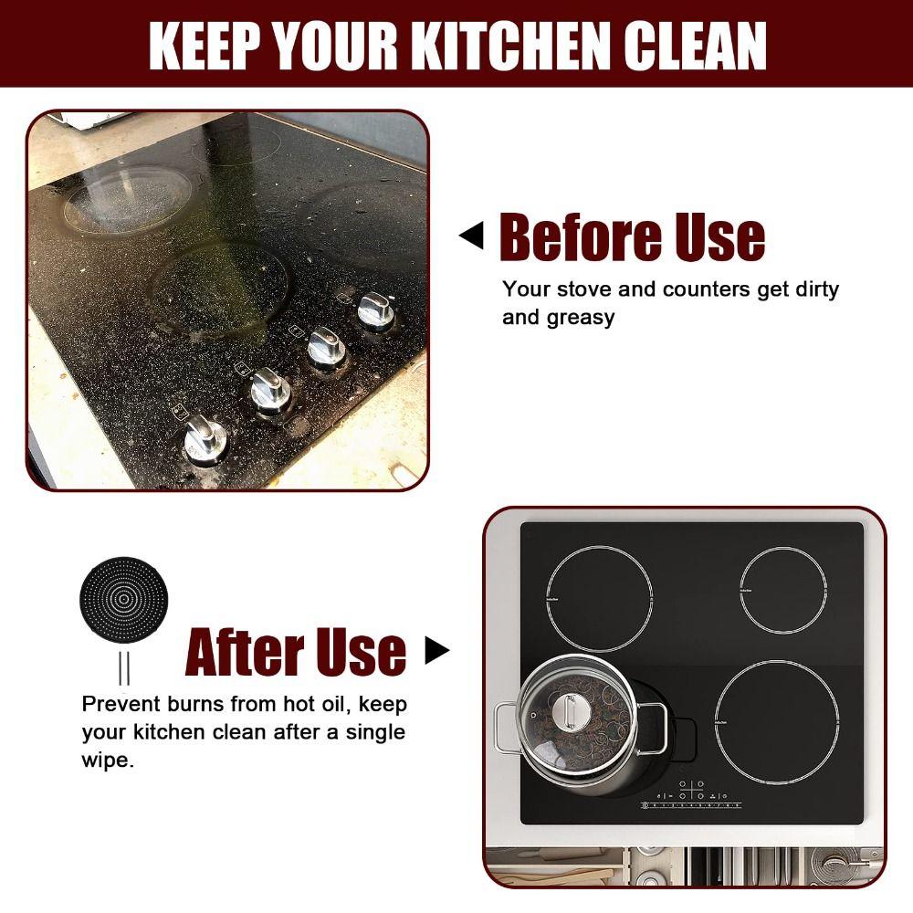 Heat-resistant Splatter Screen Silicone Grease Splatter Guard Oil Barrier Net Fry Wall  Baking