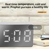 1Pc White LED Mirror Table Clock Snooze Display Time Night Light Desktop USB Alarm Clock Home Decor