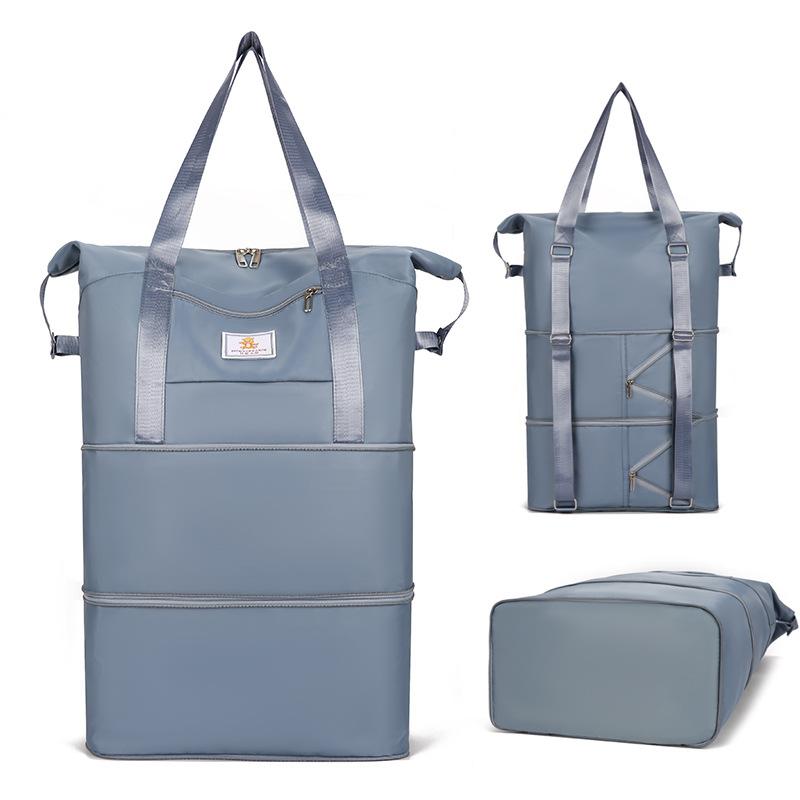 Трехслойная расширяемая дорожная сумка, студенческая сумка для путешествий большой вместимости, сумка для хранения в командировке, женская сумка на два плеча для мам Expand three levels