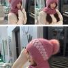 Women Korean Style Scarf Student Hat Integrated Earmuffs Cap Sleeve Plush Winter