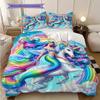 Biancheria da letto con unicorno da sogno, copripiumino, federa, decorazione per la casa, regalo di compleanno (1 * copripiumino+2 * federe, senza imbottitura)