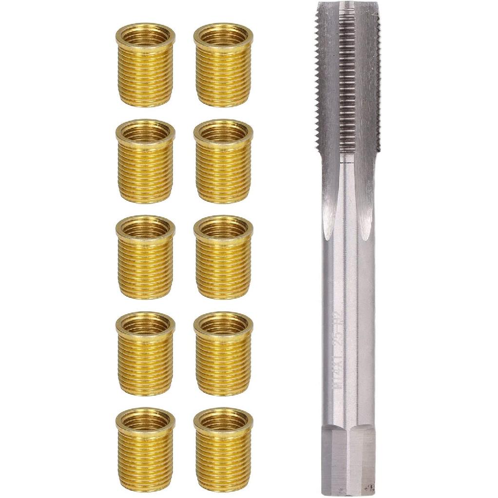 Spark Plug Thread Repair Kit Spark Plug Repair Kit Thread Repair Rethreading Set Thread Repair Tools Kit Metal M12X1.25 Inserts M14X1.25 Tap 14Mm