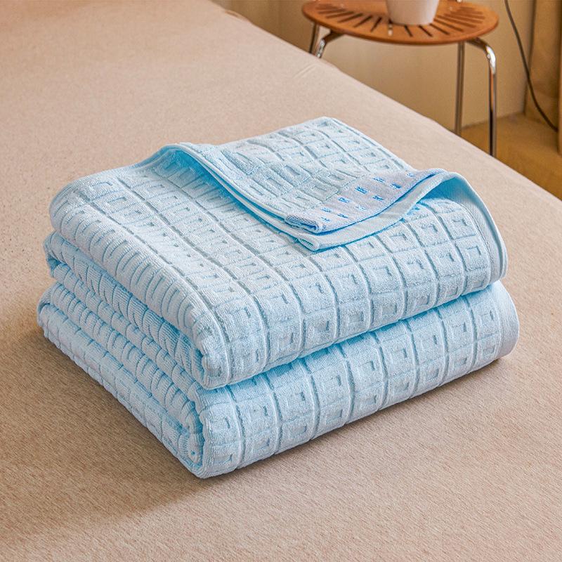 Vintage 1970s Shanghai Nostalgic 100% Cotton Towel Blanket for Summer Naps
