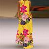 2024 Summer Retro V-Neck Multicolor Sleeveless Long Skirt Dress