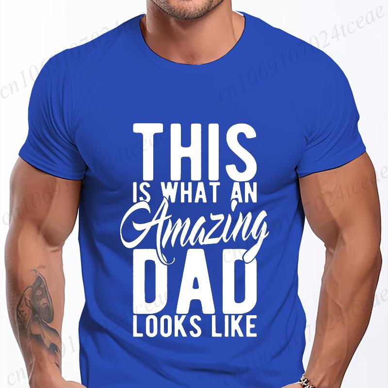Mens Street T Shirt Best Dad Ever for Amazing Dad Funny Fathers Day Tees Summer Classic Men's T-shirt Street Oversized Clothing