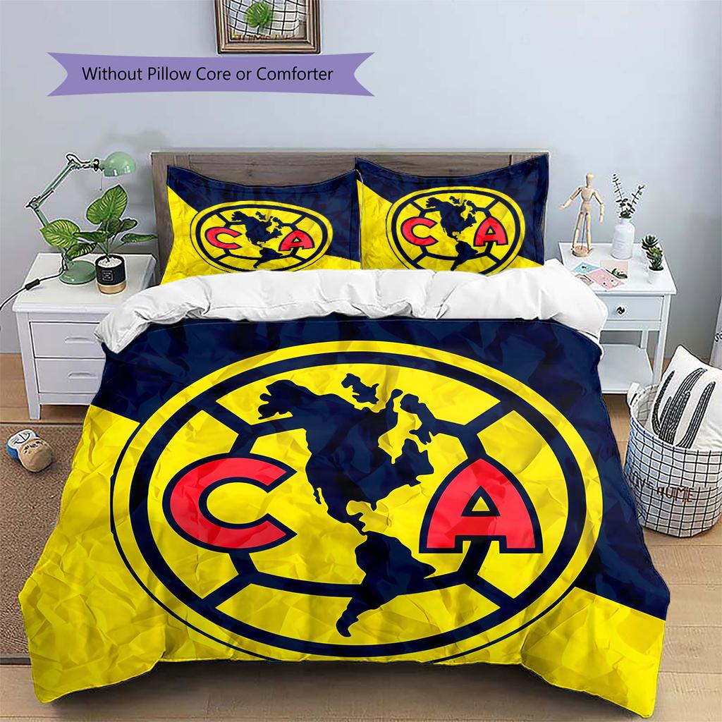 Club America Pattern Bedding,Quilt Set Quilt Cover Pillowcase Home Birthday Gift(1 * Duvet Cover + 2 * Pillowcase, Without Core)