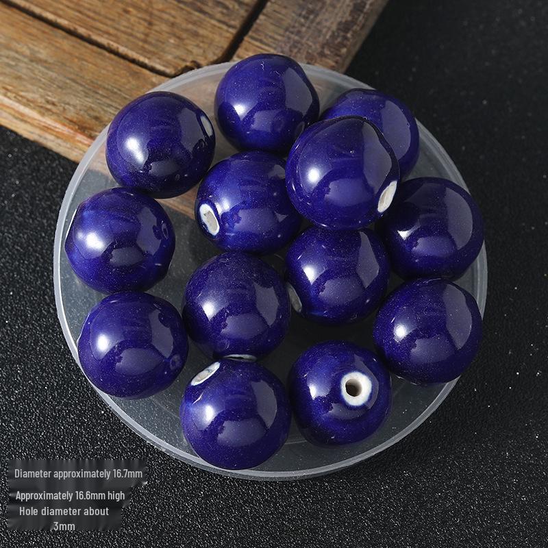 16mm Retro Ceramic Beads for DIY Bracelets & Necklaces