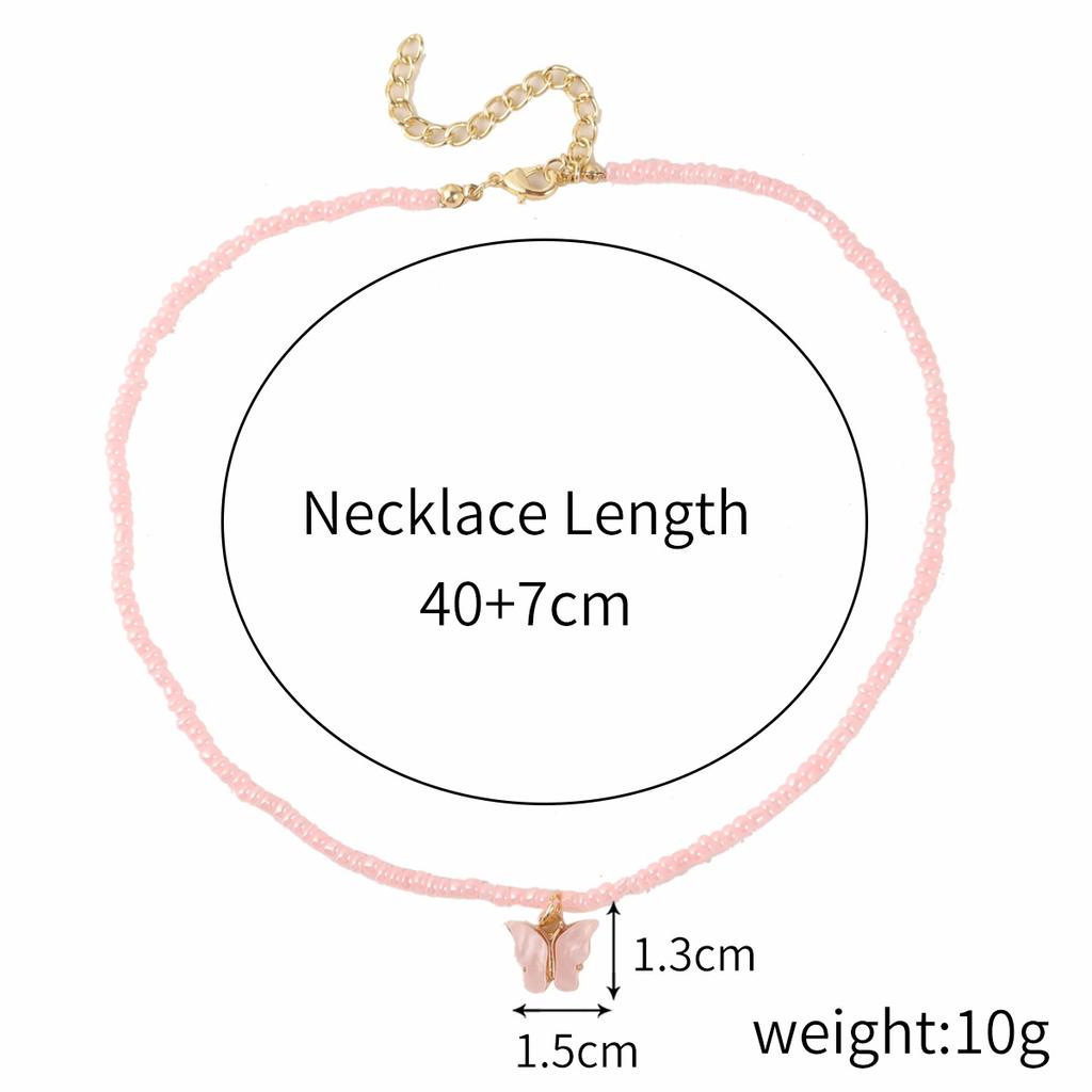 Necklace for Women Accessories Collarbone Necklace Women Hundreds of Bohemian Style Handmade Colorful Rice Beads Beaded Necklace Elegant Necklace