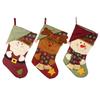 Santa Stocking Christmas Claus Snowman Decorative Pendant Cartoon Kids Gifts
