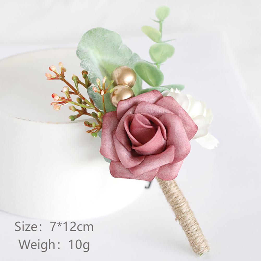 Artificial Corsage Simulation Flowers Wedding Supplies For Grooms Bridal Groomsmen Bridesmaids
