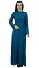 Bimba Women's Mandarin Collar Plain Jilbab Dress With Pockets Full Sleeve