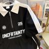 Women's Retro Polo Short-Sleeve T-Shirt - Summer Loose Fit, Contrast Lapel