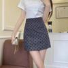 Gepunkteter A-Linien-Midirock mit hoher Taille - Damen Frühling/Sommer Schlankmachendes Design