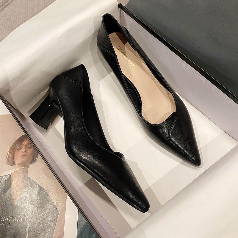 

High heels pointed 2025 new versatile black work shoes super high heel fashion shoes 630-1 35 чёрный