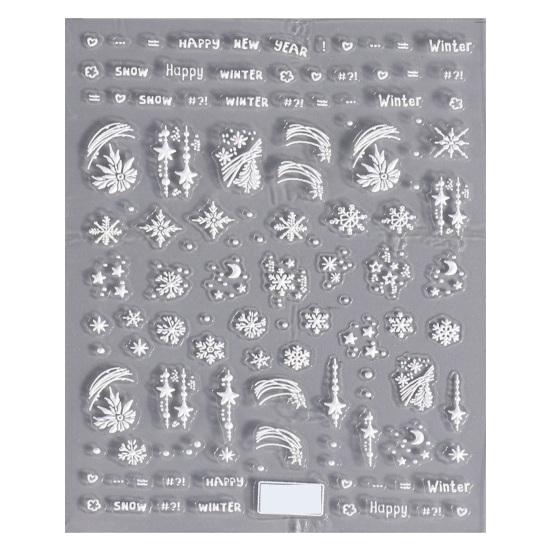 Christmas Nail Stickers Festive Snowflakes Cartoon Elk Three-dimensional Nail Art Decal Women Accessories