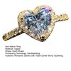 Cubic Zirconia Heart Ring Rhinestones Band Women Ring Sparkling Engagement Ring Wedding Anniversary Gift for Her Wife Girlfriend