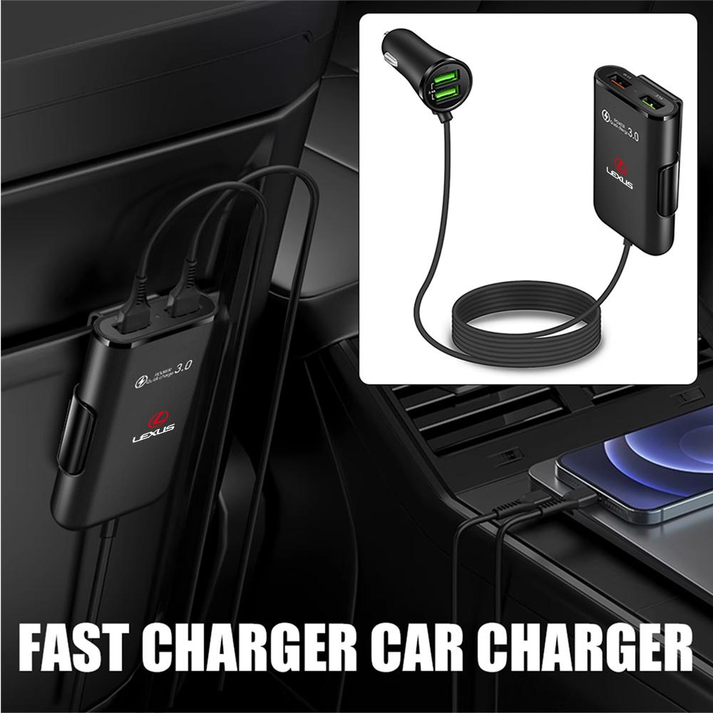 crptuz1 3 In1 Car Fast Charger Car Socket Adapter USB Extended Wire Car Accessory For Lexus RX450h Al20 CT200h IS300h ES300h NX RX GS IS