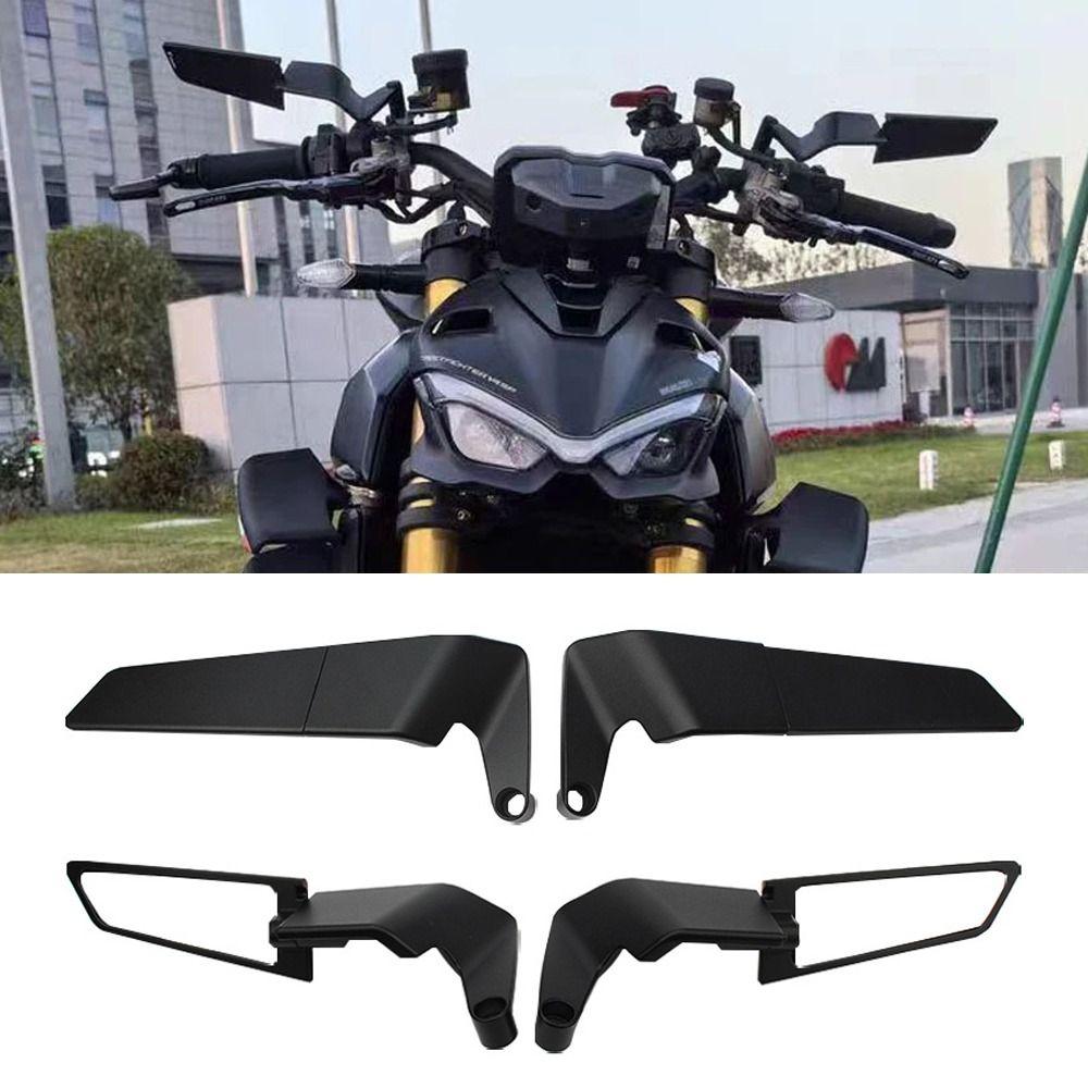 1Pair Frosted Black Stealth Mirrors Aluminum Alloy Adjustable Mirrors  For All Mosaic Lens