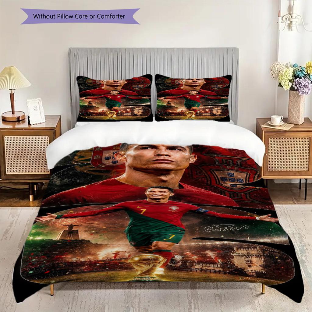 Cristiano Ronaldo Legend Leader Icon Threepiece Set Without Core 1 Duvet Cover 2 Pillowcase Without Core Christmas Birthday Gift