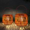 Bohemian Solar Outdoor Lanterns, Waterproof, Wicker Hanging Outdoor Lights, Rattan Lights, Woven Lamp for Garden, Patio, Porch, Trees, Lawn
