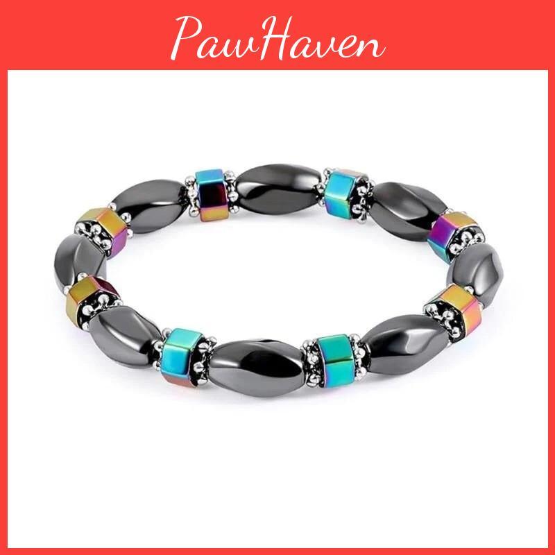 Stylish Lhsl-059 Magnetic Stone Bracelet With Colorful Double Row Beads Ideal Gift For Tourists