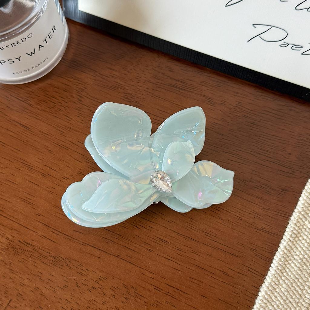 9.5/6cm Acrylic Flower Hair Claw Colorful Rhinestone Floral Hair Crab Clip High Quality Ponytail Hairpin for Women Girl Headwear