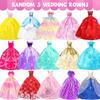 100 Pcs Doll Clothes and Accessories for 11.5 Inch Girl Dolls Outfit Including 17 Dresses, 2 Tops, 2 Pants, 2 Swimwear, 10 Pairs of Shoes, 12 Hair
