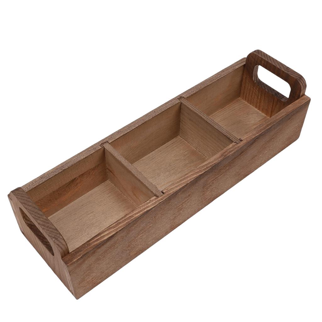 Teebeutel-Organizer aus Holz, 3 Fächer, Aufbewahrungsbox für Teebeutel, mit doppeltem Griff für Kaffee, Zucker, Arbeitsplatte