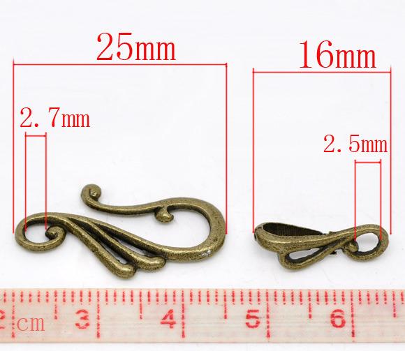 7 Set Fibbie a Leva in Lega di Zinco Componenti Musicale Bronzo Antico Fai da Te Creazione Gioielli 25mm x13mm 16mm x5.5mm
